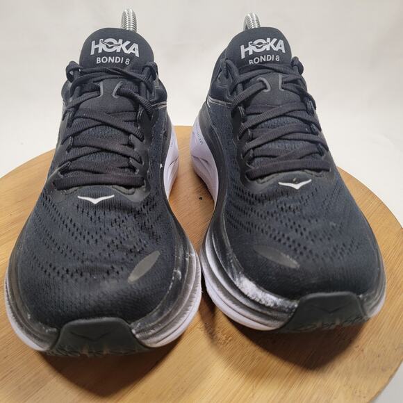 Hoka Bondi 8 Running Sneakers Shoes Women 8 Black White - Picture 2 of 15